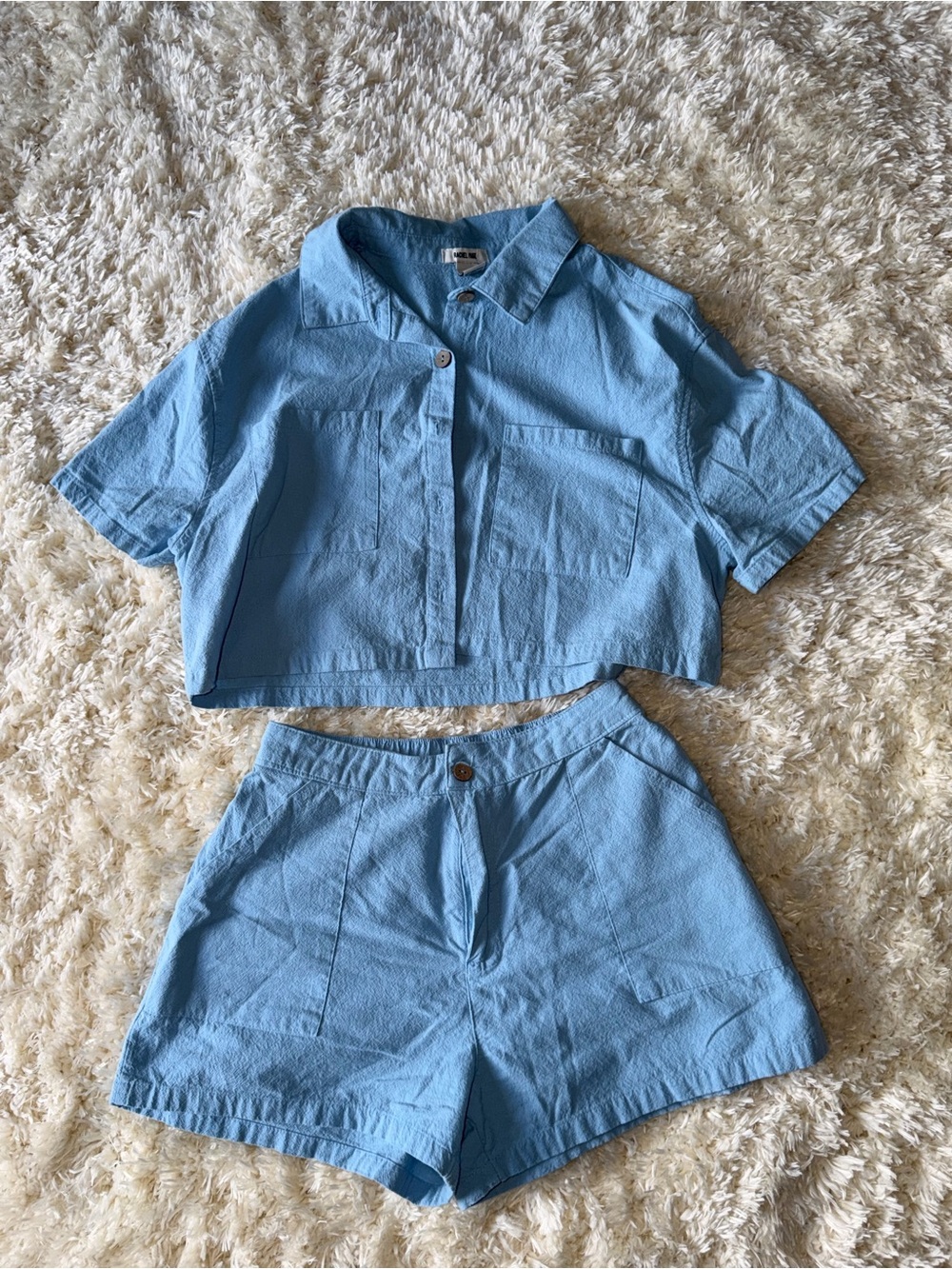 Light Blue High-Rise Bermuda Shorts — Casual Summer Staple